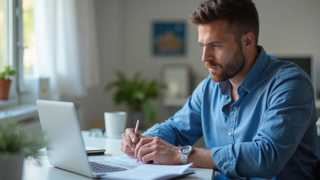 Человек анализирует финансовые данные на ноутбуке с графиками расходов
